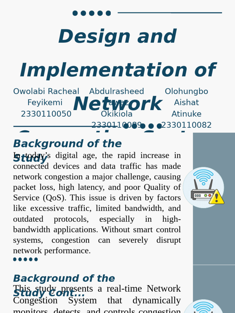 Real-Time Network Congestion Control System | PDF | Network Congestion ...