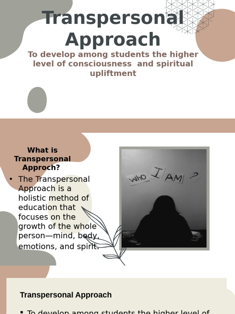 Transpersonal Approach in Education | PDF | Spirituality | Psychology