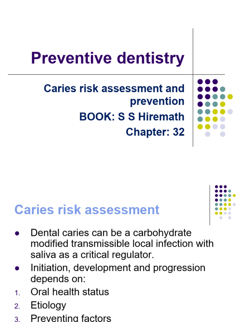 Caries Risk Assessment in Preventive Dentistry | PDF | Oral Hygiene ...