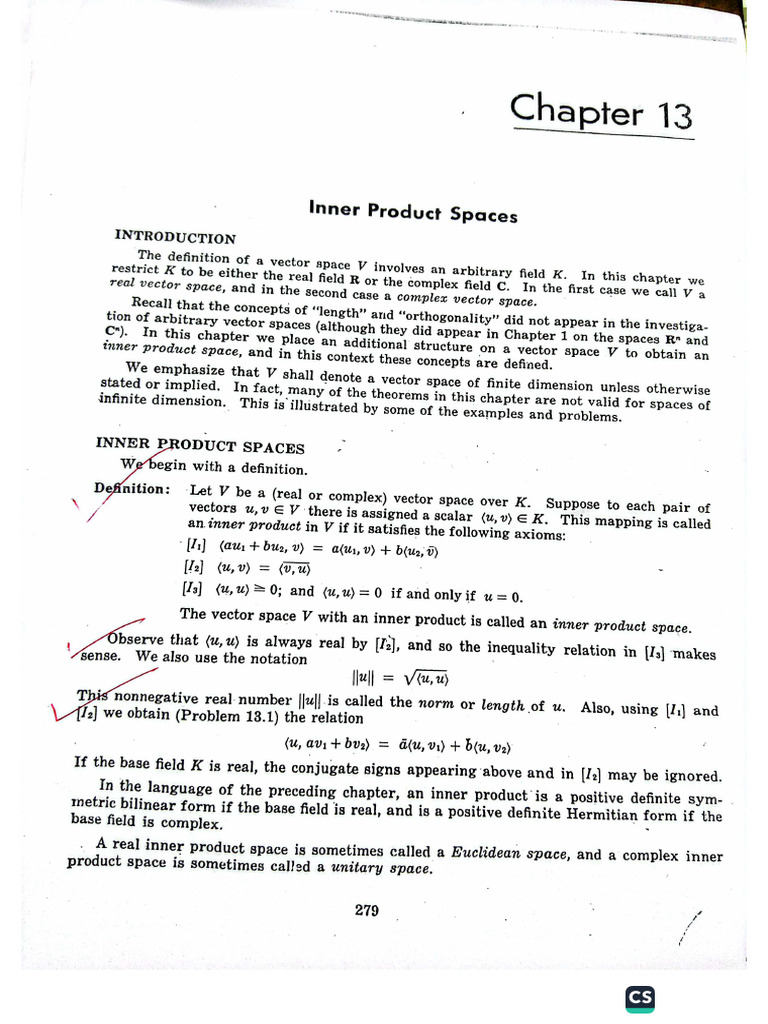 Inner Product Spaces | PDF