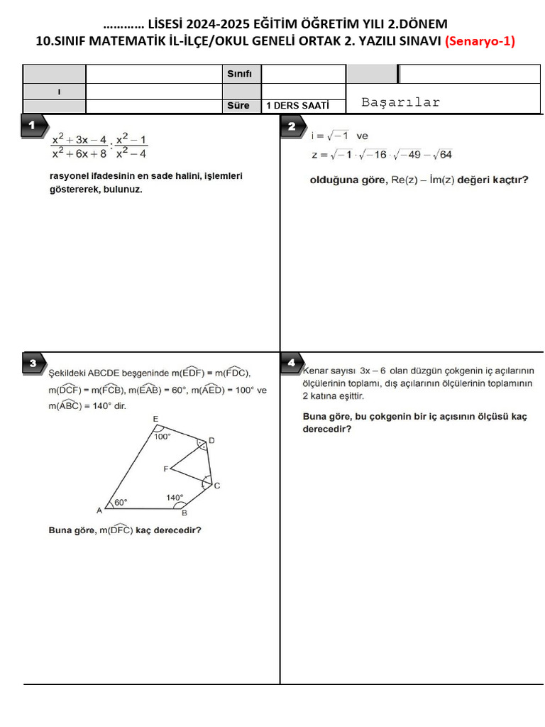 Mat2 2 Sınav | PDF