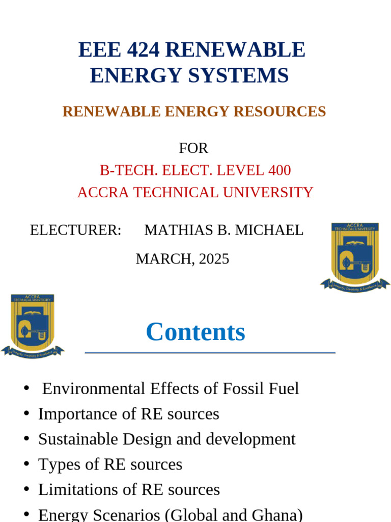 Renewable Energy Systems: Sustainable Solutions and Ghana's Transition ...