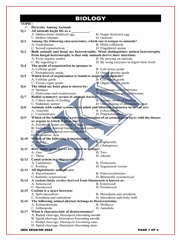 Kips Reconduct Session 2024 Biology Unit - 05 | PDF