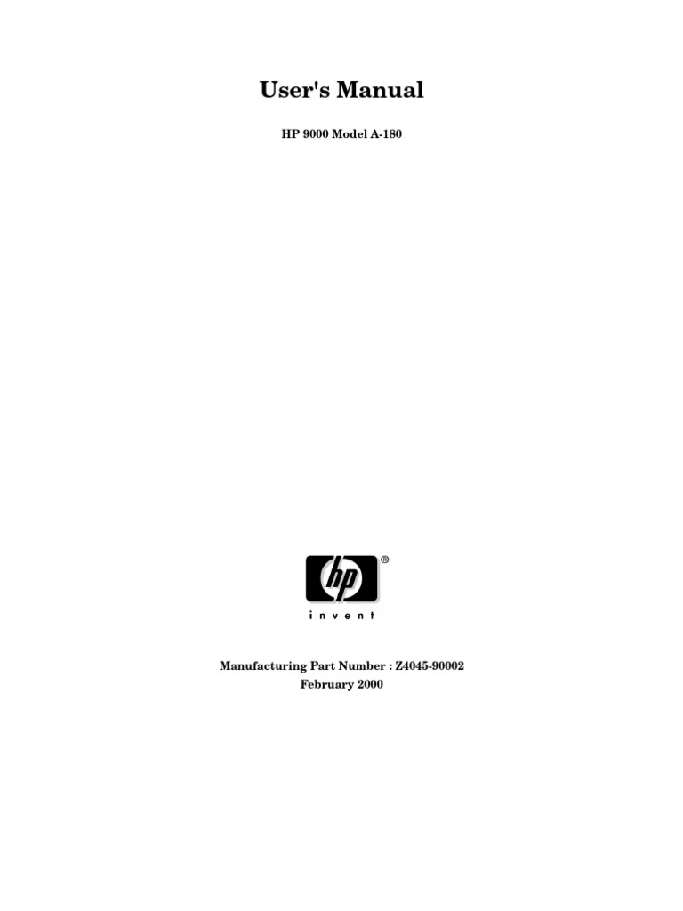 HP 9000 A-180 User Manual Guide | PDF | Electromagnetic Interference ...