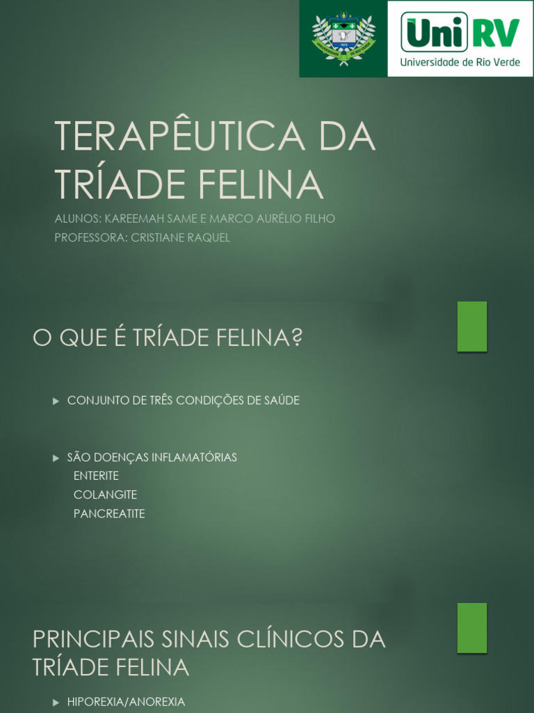 Tratamento da Tríade Felina | PDF | Inflamação | Hepatite