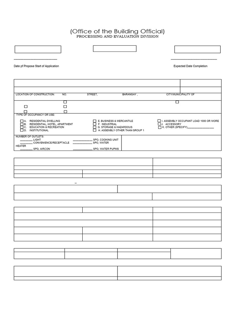 Electrical Permit Application Form | PDF | Electricity | Electrical ...