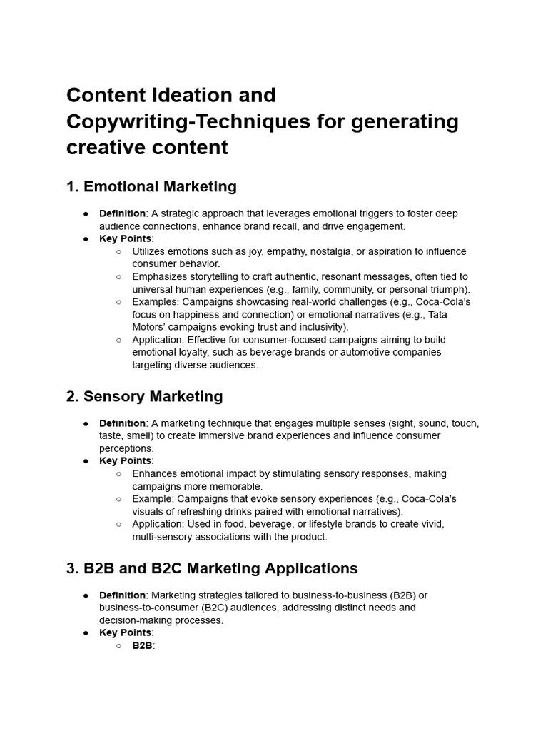 Content Ideation and Copywriting Techniques | PDF | Search Engine ...