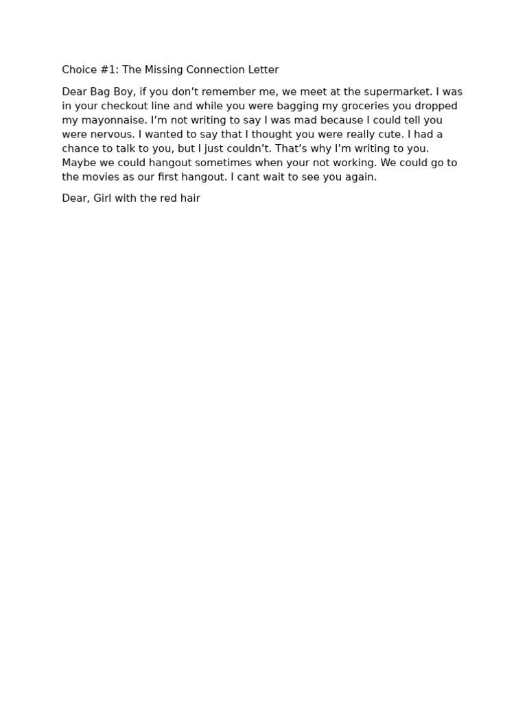 Missing Connection Letter | PDF