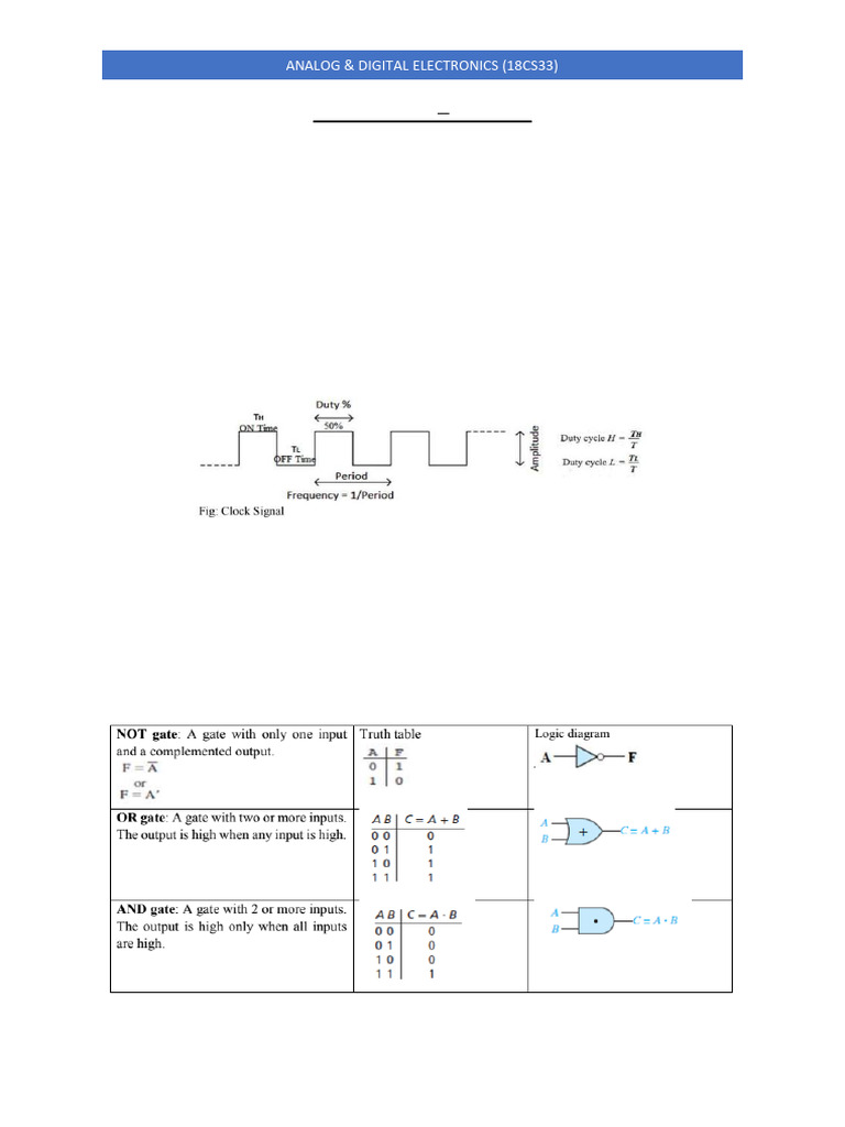 Analog and Digital Electronics Notes | PDF | Logic Gate | Mathematical ...