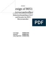 Design of 8051 Microcontroller: Behavioral Modeling of ALU and Decoder For 8051 Microcontroller