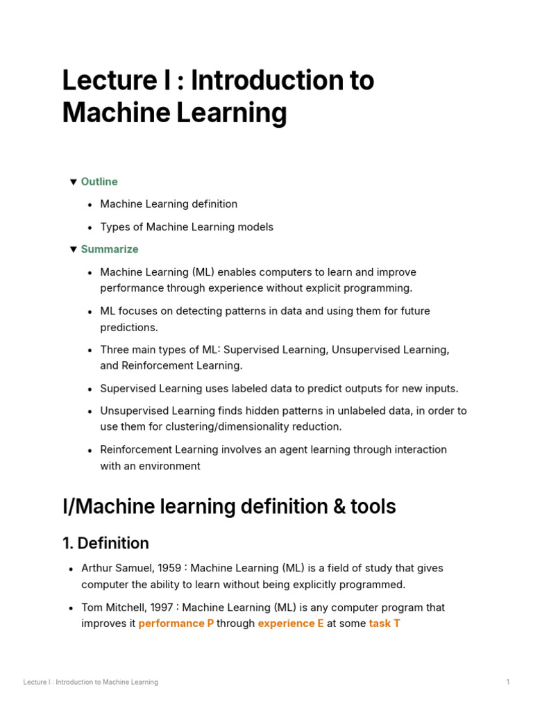 Introduction to Machine Learning Basics | PDF | Machine Learning ...