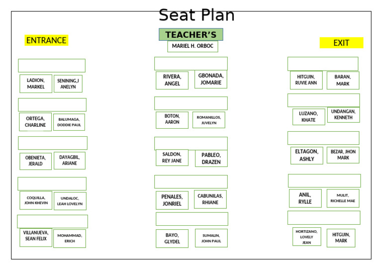 Seat Plan | PDF