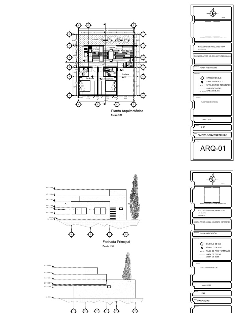 Planos Arquitectónicos Casa-Habitación | PDF