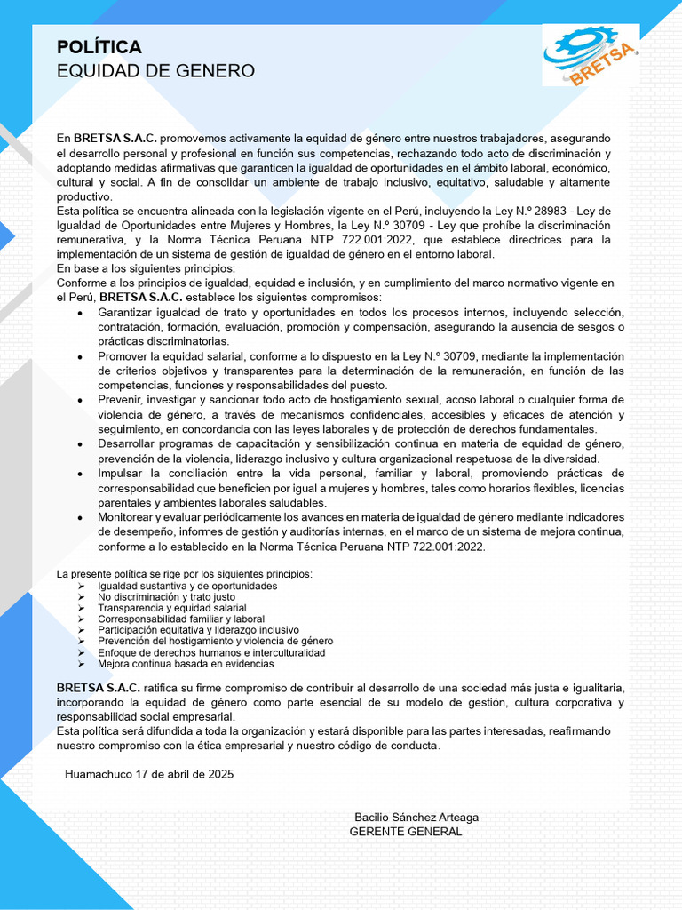B.po1003 Equidad de Genero | PDF | Igualdad de género | Estudios de género