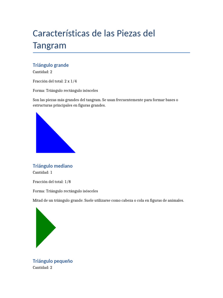 Características y Piezas del Tangram | PDF