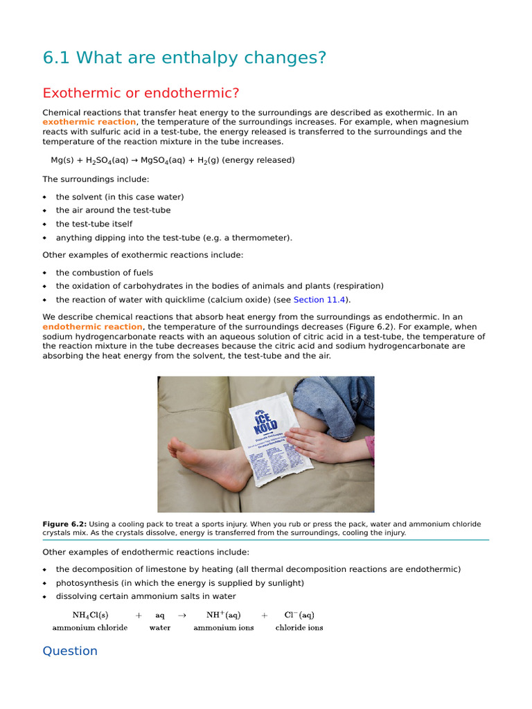 Understanding Enthalpy Changes | PDF | Enthalpy | Chemical Reactions