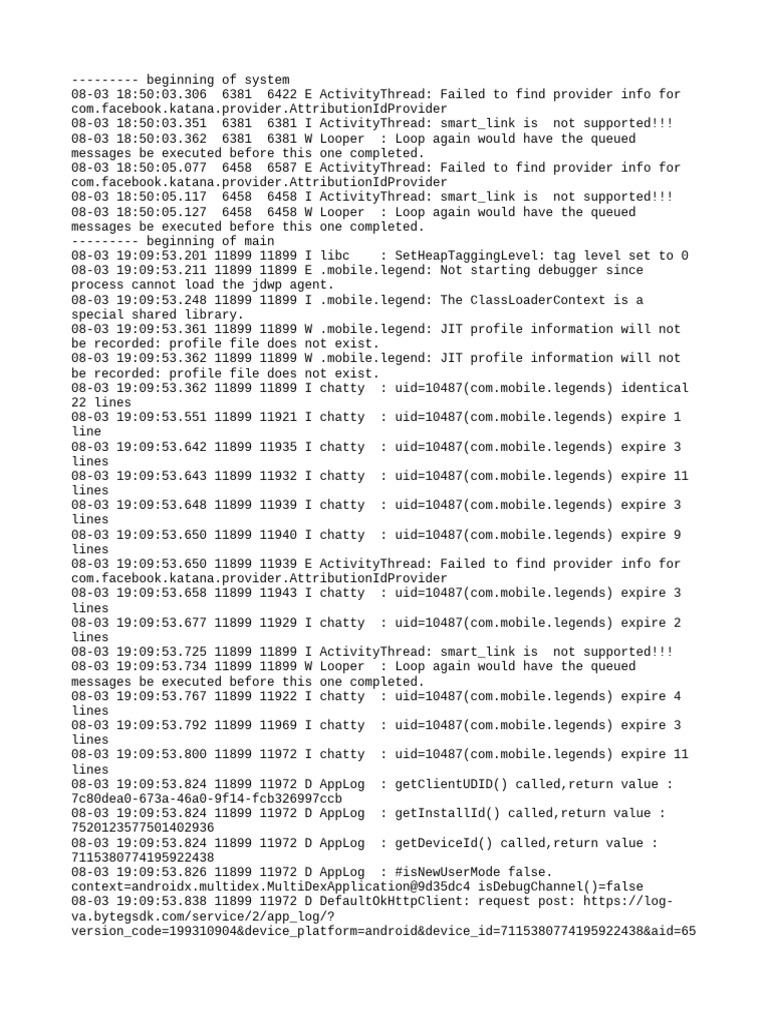 Mobile Legends Debugging Logs | PDF | Computing | Computer Science