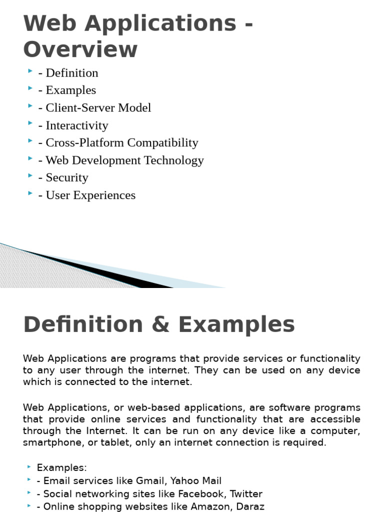 Overview of Web Application Features | PDF | Web Application | Client ...