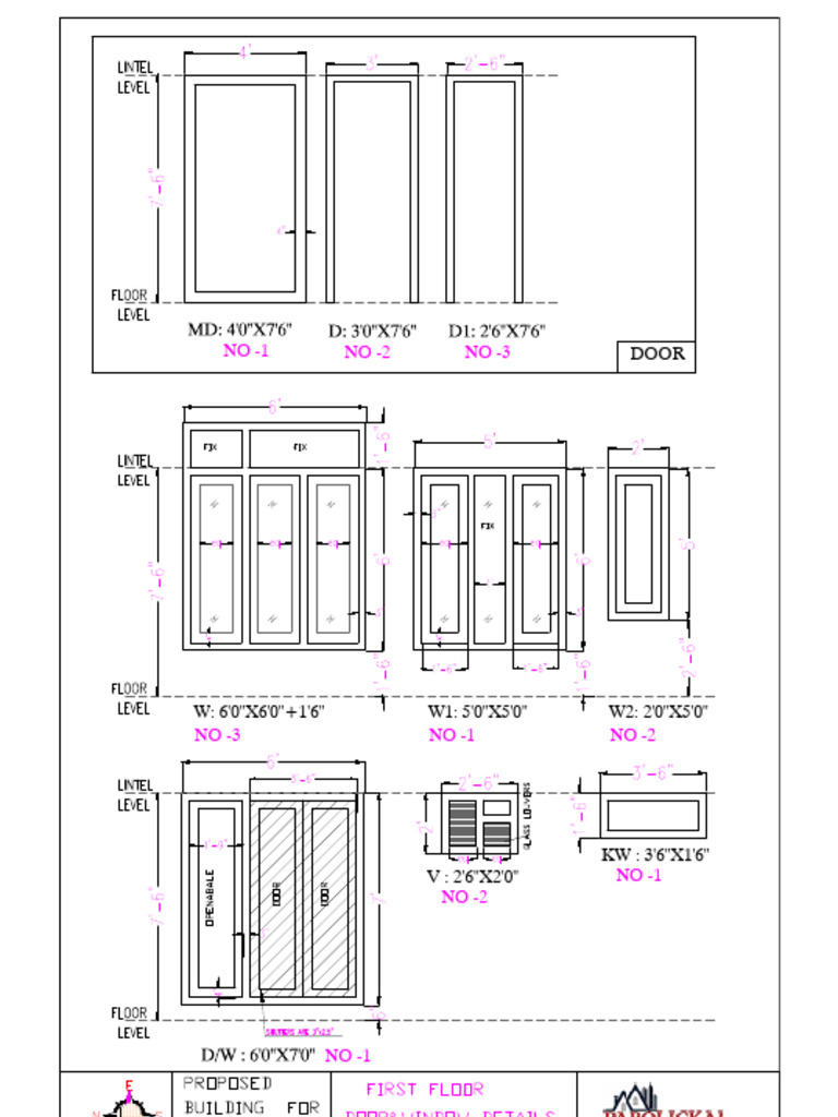 Window Detail and Plan Drawings | PDF