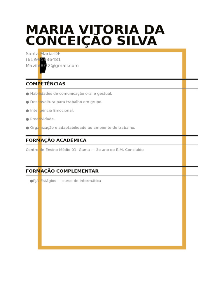 Perfil Profissional de Maria Vitória | PDF