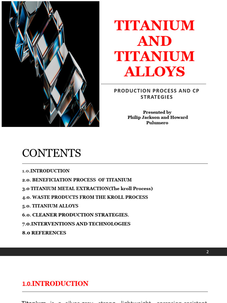 Titanium Production and Environmental Strategies | PDF | Titanium ...