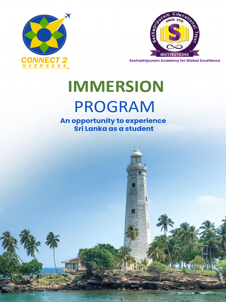 Immersion Program 5n 6d SL | PDF | Sri Lanka