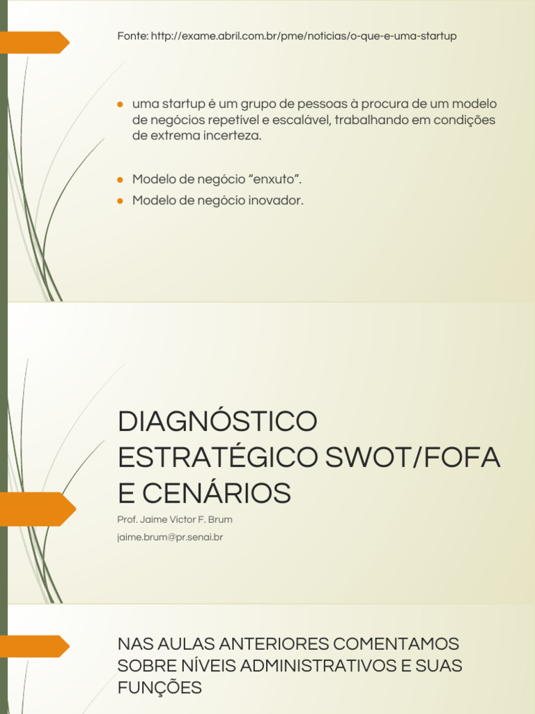 O que é uma Startup e Planejamento Estratégico | PDF | Análise SWOT ...