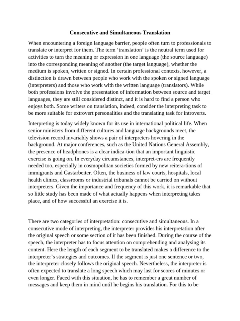 Understanding Translation Modes | PDF | Language Interpretation ...