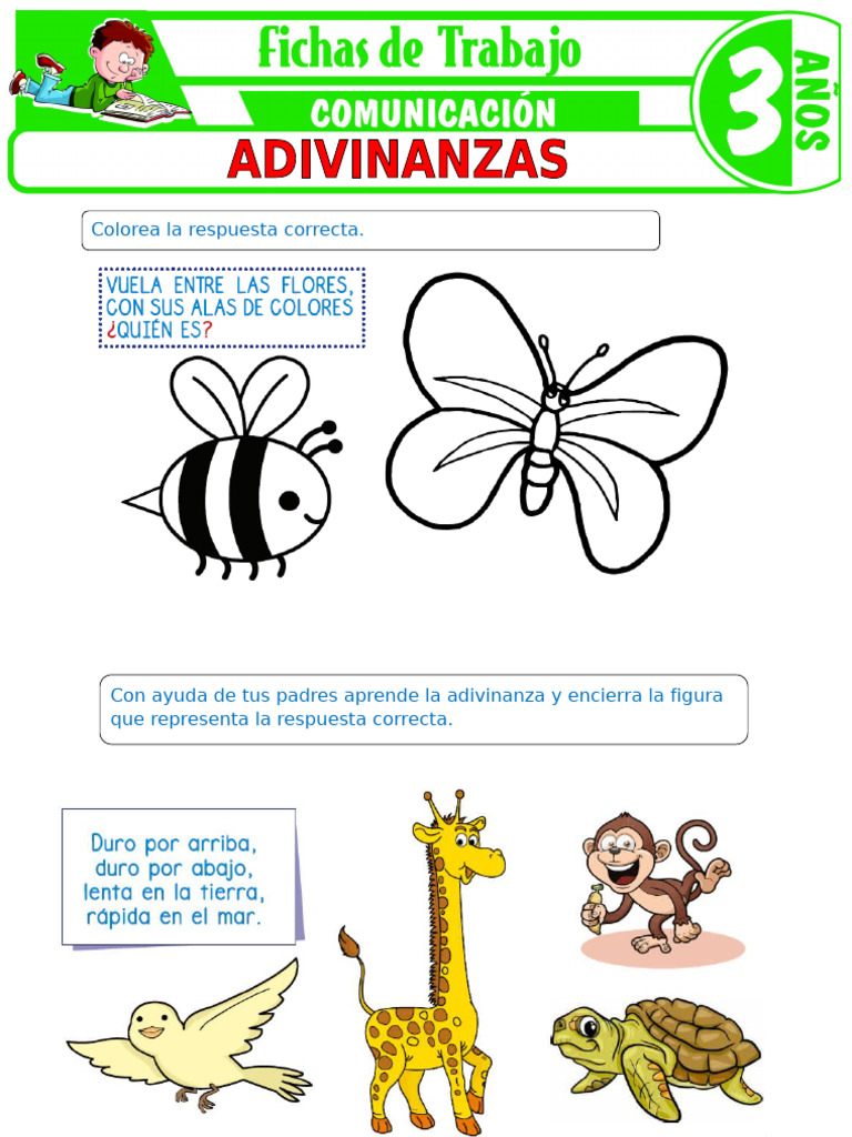 Adivinanzas para niños de 3 años | PDF