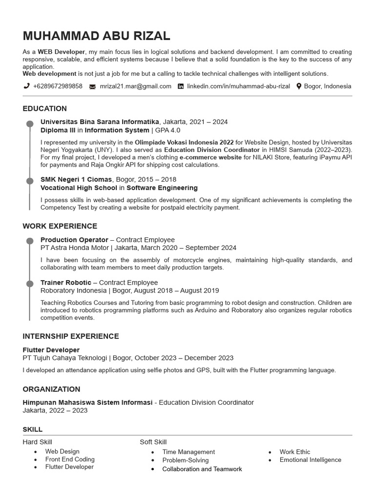 Abu Rizal - Web Developer English - Muhammad Abu Rizal | PDF ...