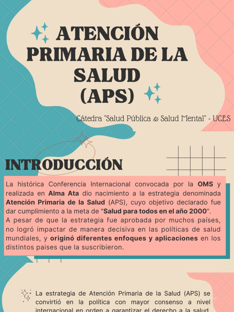 APS - ATENCIÓN PRIMARIA DE LA SALUD (Clase 3 y 4) PDF | PDF | Cuidado ...