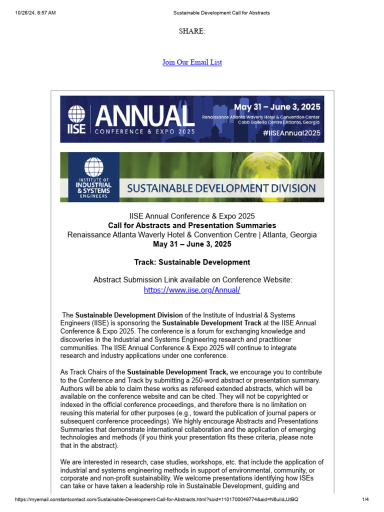 IISE 2025 Sustainable Development Abstracts | PDF | Sustainability ...