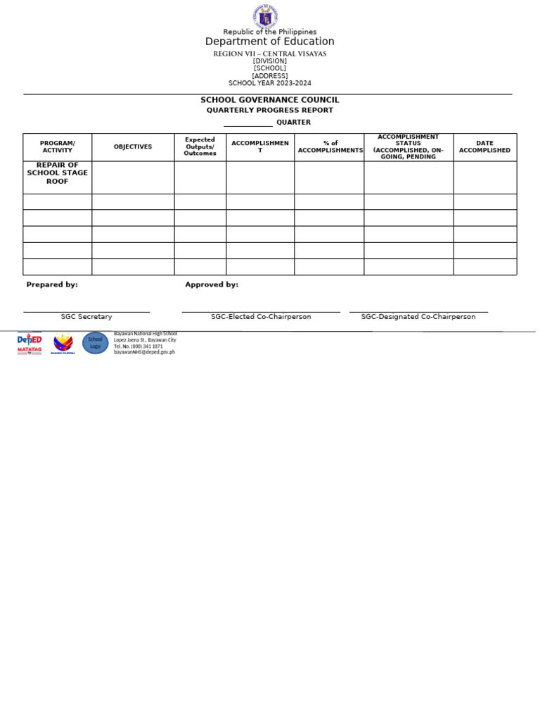 8 SGC MOV Quarterly Progress Report OK | PDF