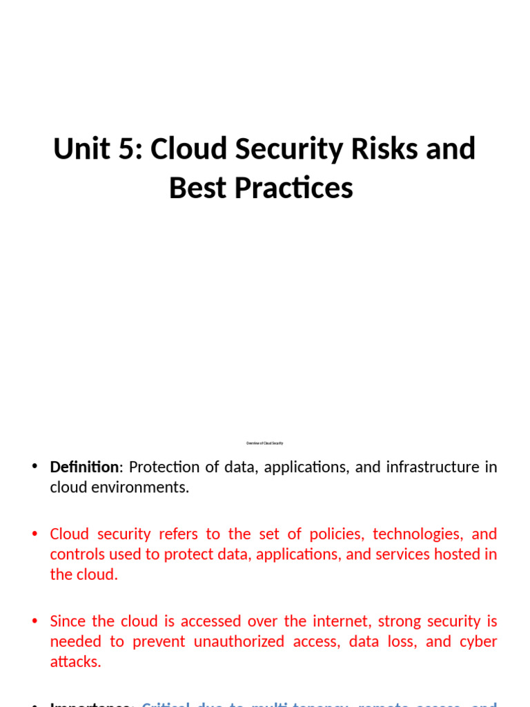 Cloud Security Risks and Best Practices | PDF | Information Security ...