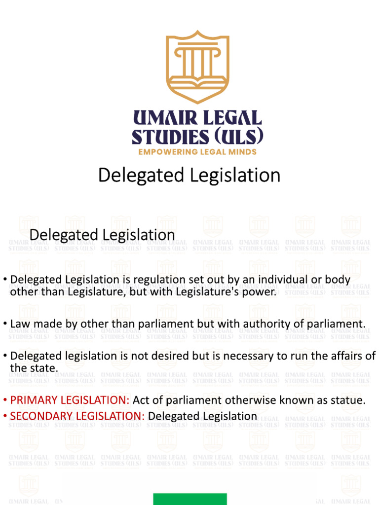 Delegated Legislation | PDF