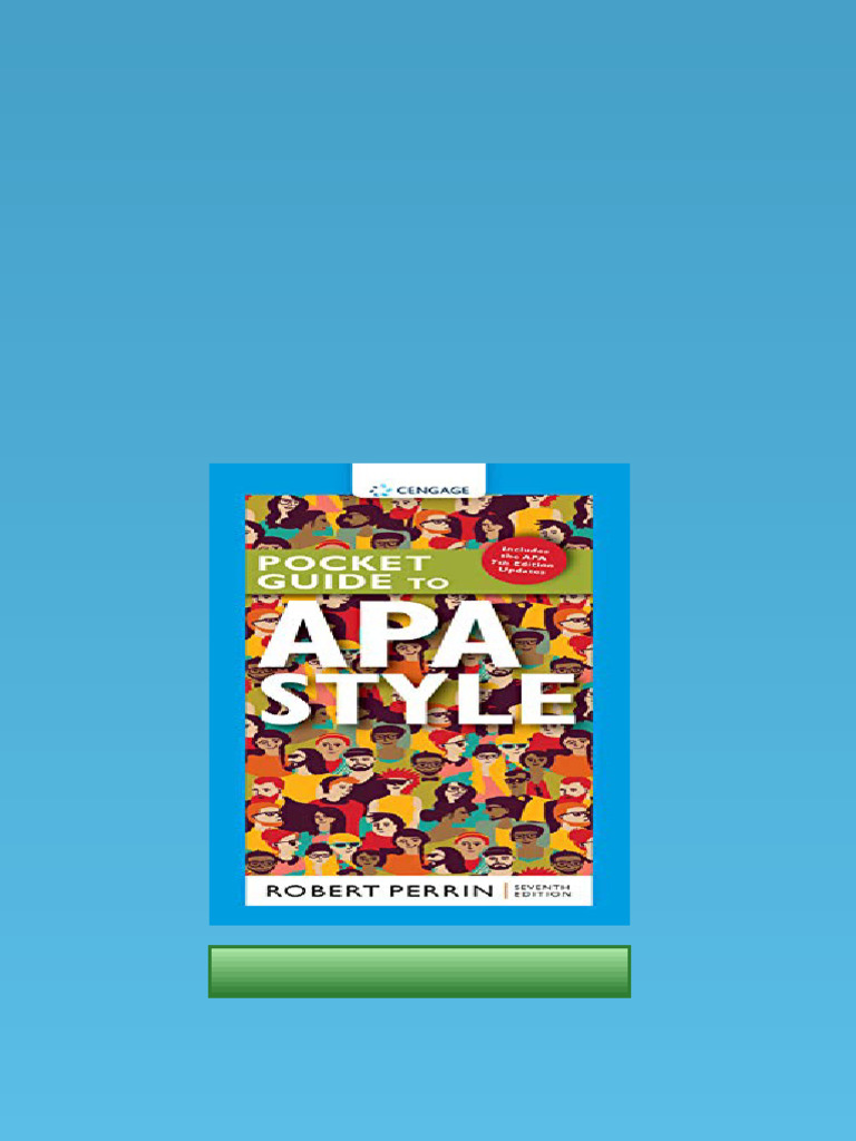 (Ebook) Pocket Guide to APA Style with APA 7e Updates by Robert Perrin ...