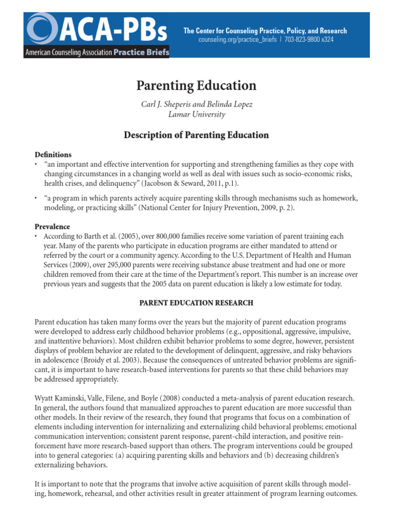 Effective Parenting Education Strategies | PDF | Parenting ...