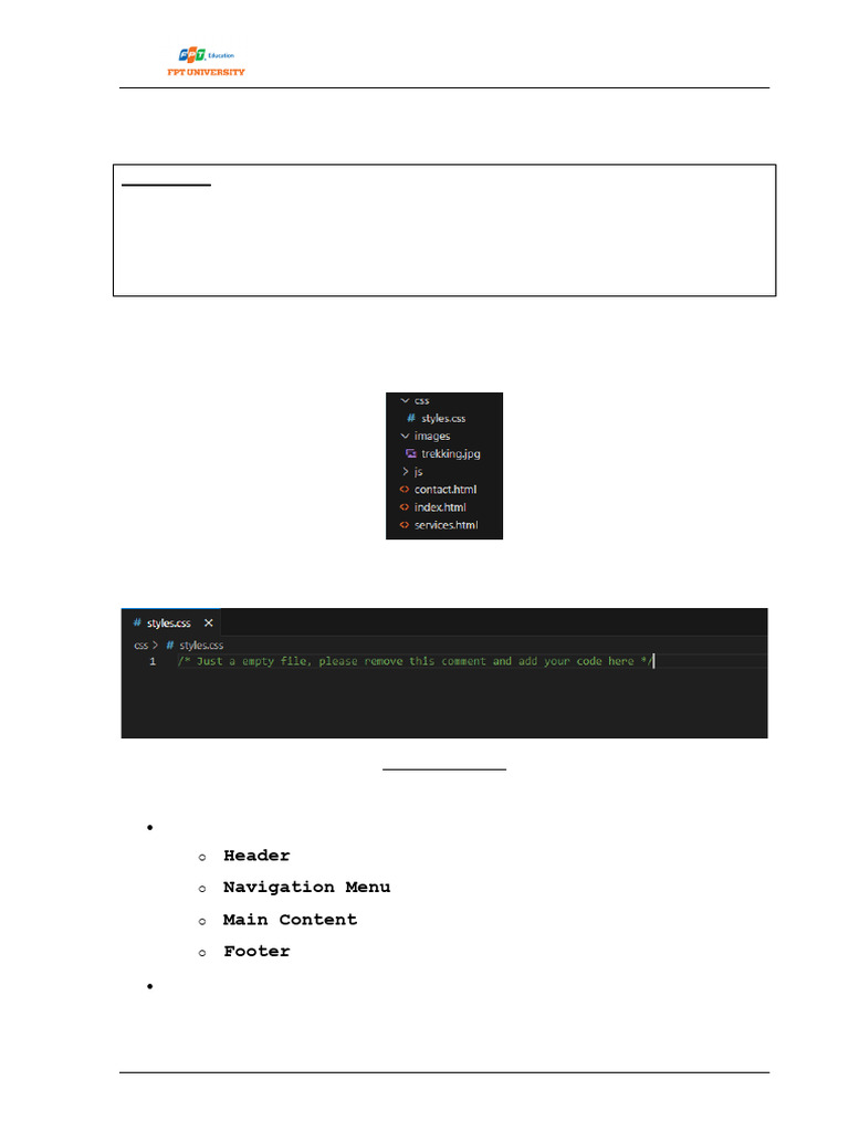 Lab 2: HTML5 & CSS3 Layout With Flexbox and Active Navigation | PDF