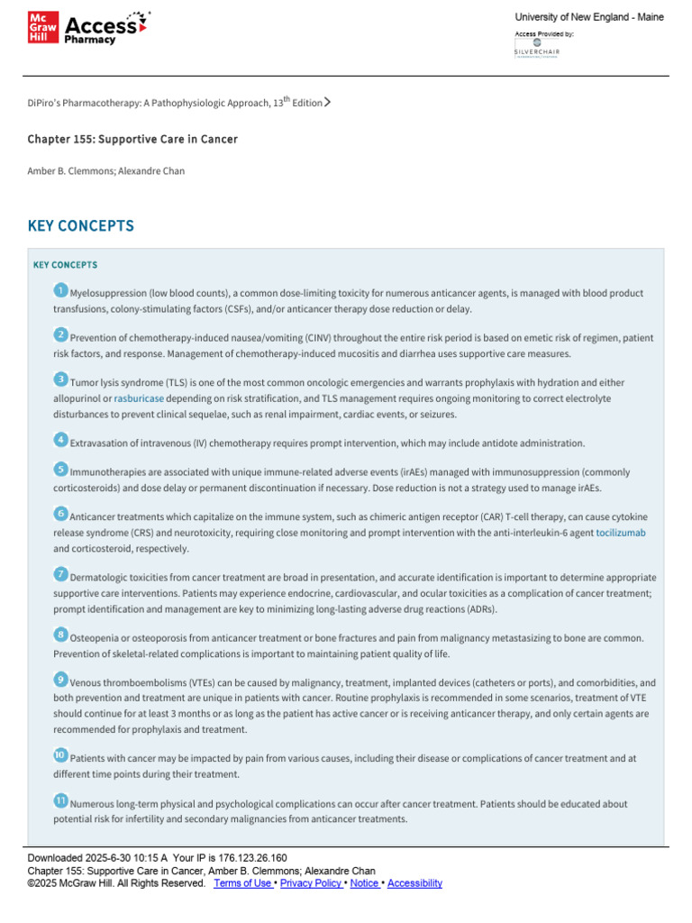 Chapter 155 - Supportive Care in Cancer | PDF | Haematopoiesis ...