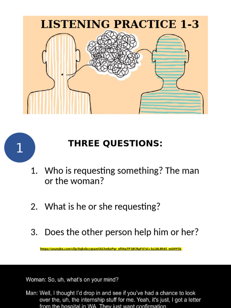 Listening Practice Questions 1-3 | PDF