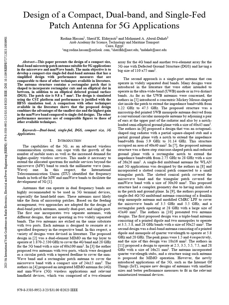 Compact Dual-Band Antenna for 5G | PDF | Antenna (Radio) | Extremely ...