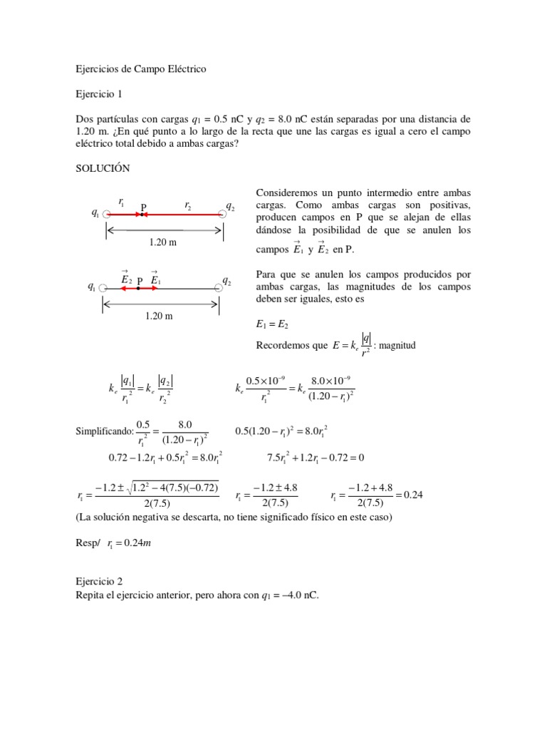 Ejercicios De Campo Electrico Electromagnetismo Tasas Temporales