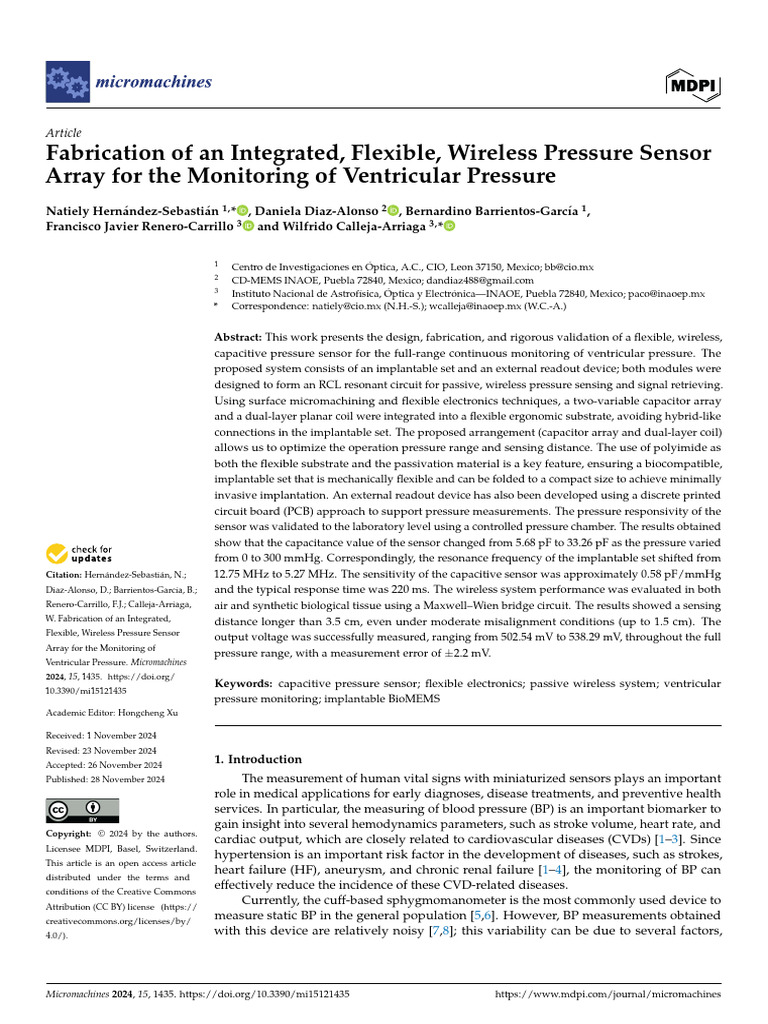 Wireless Capacitive Sensor for BP Monitoring | PDF | Capacitor | Inductor