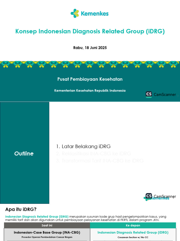 Konsep Tarif iDRG_Sosialisasi ke RS | PDF