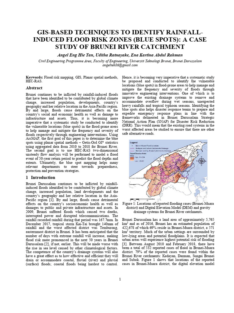 Brunei Flood Risk Mapping and Analysis | PDF | Flood | Spatial Analysis