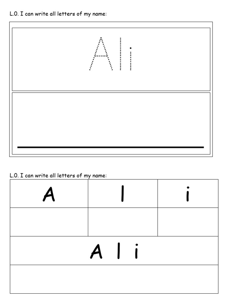 Writing My Name: Ali | PDF
