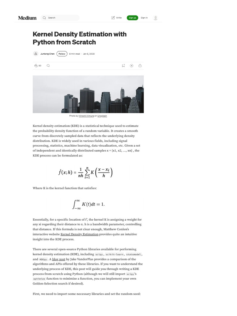 Kernel Density Estimation in Python | PDF | Statistics | Statistical ...