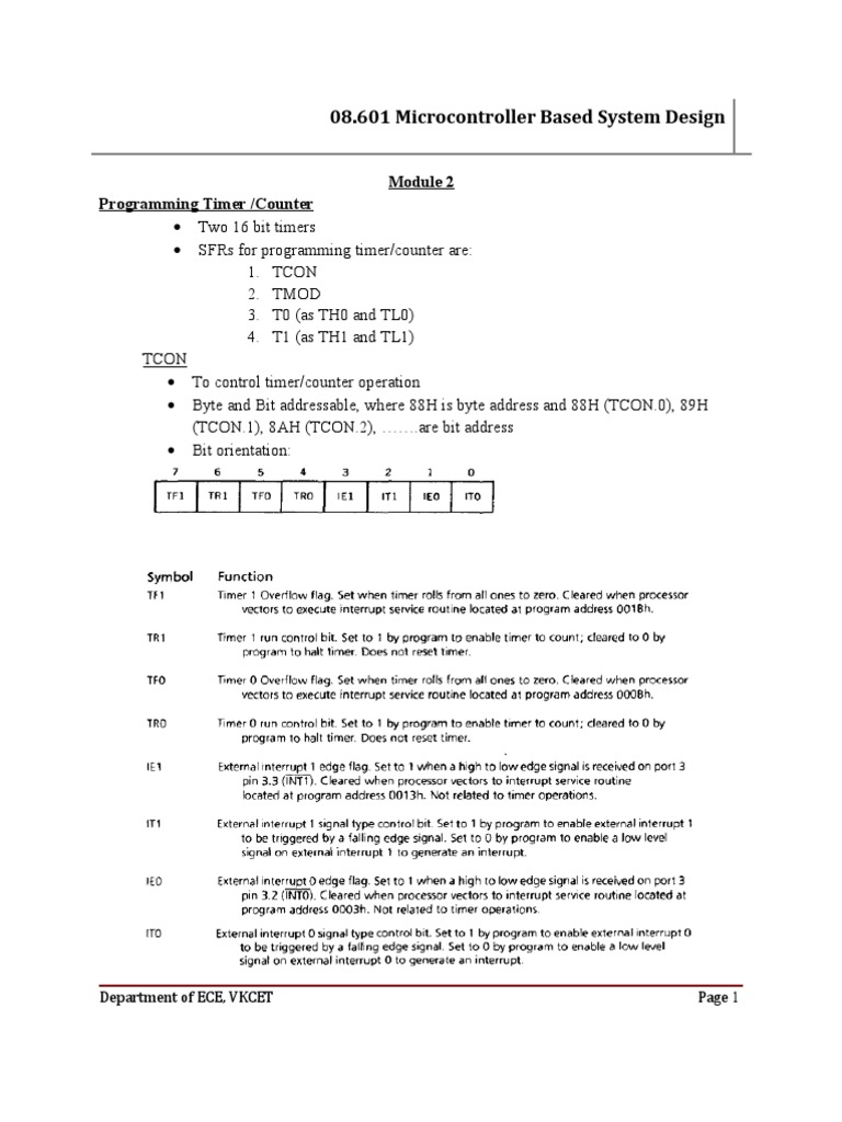 8051 Timer/Counter Programming Guide | PDF | Electric Motor | Analog To ...
