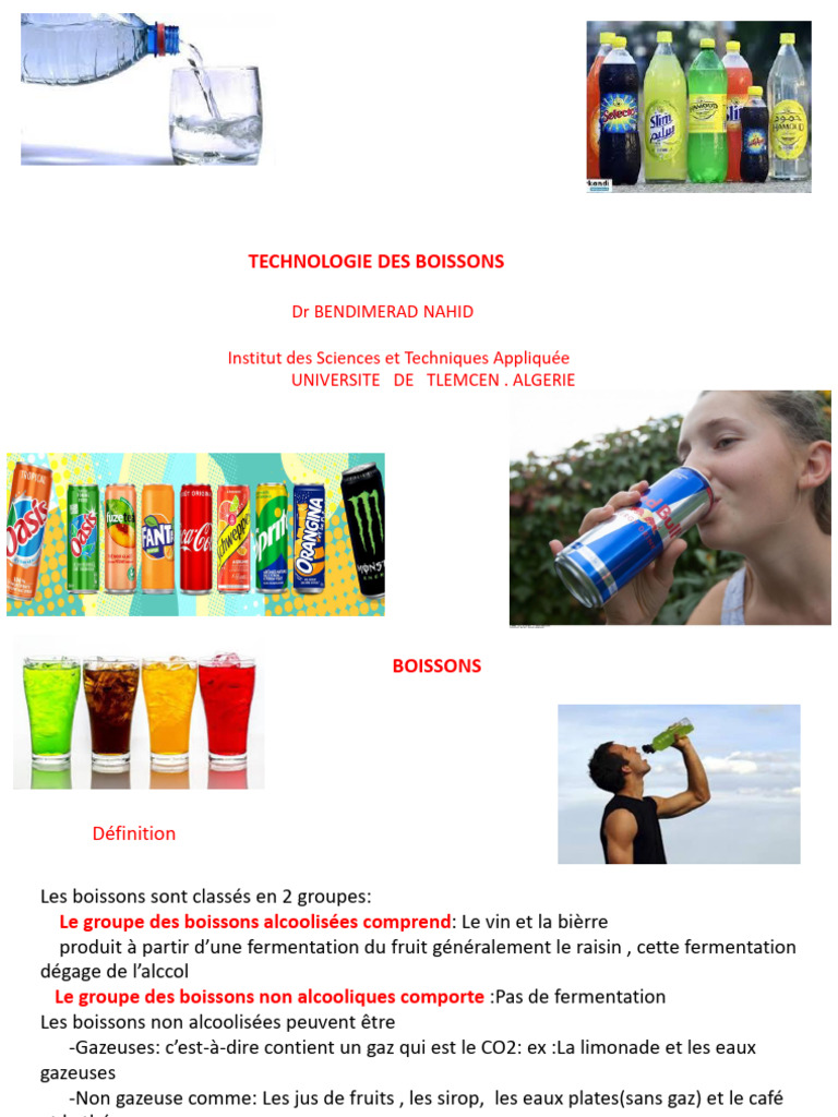Technologie des Boissons Non Alcoolisées | PDF | Boisson | Boissons ...