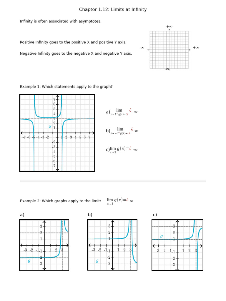 Limits at Infinity Explained | PDF | Discrete Mathematics | Elementary ...